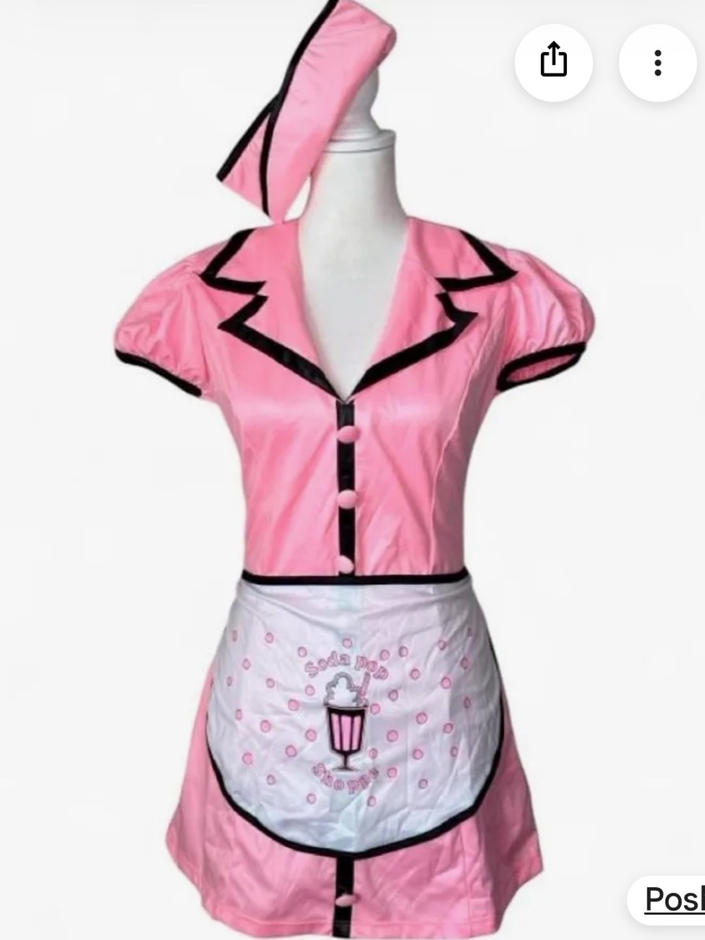 NWT Leg Avenue Pink and Black Retro Diner Waitress Soda Pop Girl Costume